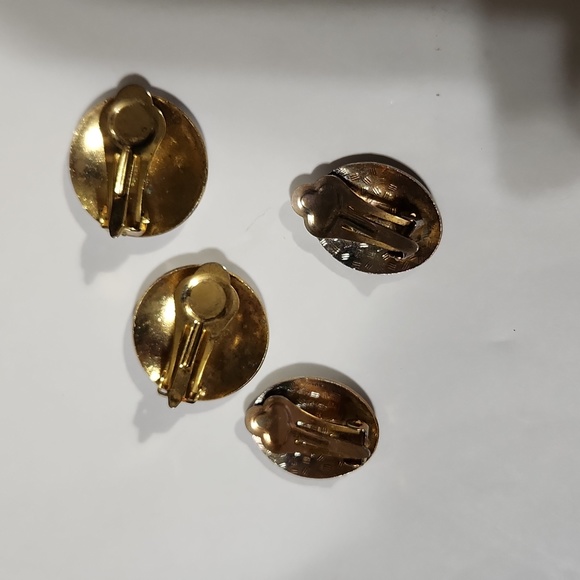 Cloiseonne Vintage clip ons 80s floral - Picture 3 of 3